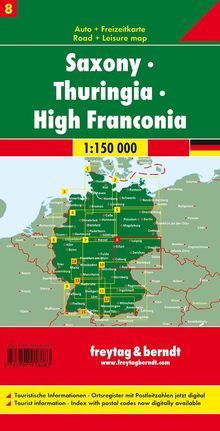 Sachsen - Thüringen - Hochfranken, Autokarte 1:150.000, Blatt 8, Karten