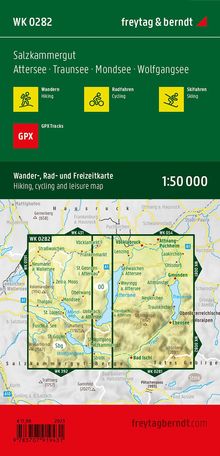 Salzkammergut, Wander-, Rad- und Freizeitkarte 1:50.000, freytag &amp; berndt, WK 0282, Karten