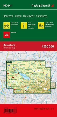 Bodensee, Motorradkarte 1:200.000, freytag &amp; berndt, Karten