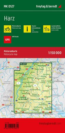 Harz, Motorradkarte 1:150.000, freytag &amp; berndt, Karten