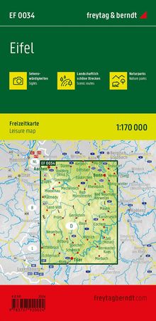 Eifel, Erlebnisführer 1:170.000, freytag &amp; berndt, EF 0034, Karten