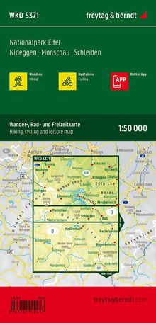 Nationalpark Eifel, Wander-, Rad- und Freizeitkarte 1:50.000, freytag &amp; berndt, WKD 5371, Karten