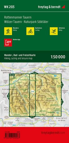 Rottenmanner Tauern, Wander-, Rad- und Freizeitkarte 1:50.000, freytag &amp; berndt, WK 203, Karten