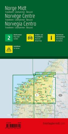 Norwegen Mitte, Straßen- und Freizeitkarte 1:250.000, freytag &amp; berndt, Karten