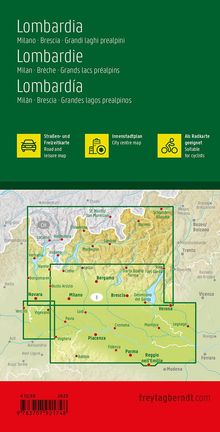Lombardei, Straßen- und Freizeitkarte 1:150.000, freytag &amp; berndt, Karten