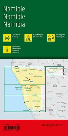 Namibia, Straßenkarte 1:1.000.000, freytag &amp; berndt, Karten