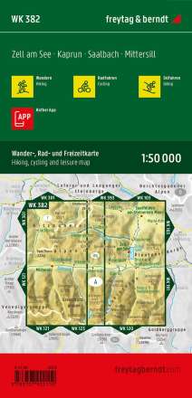 Zell am See - Kaprun, Wander-, Rad- und Freizeitkarte 1:50.000, freytag &amp; berndt, WK 382, Karten