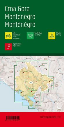 Montenegro, Straßen- und Freizeitkarte 1:150.000, freytag &amp; berndt, Karten