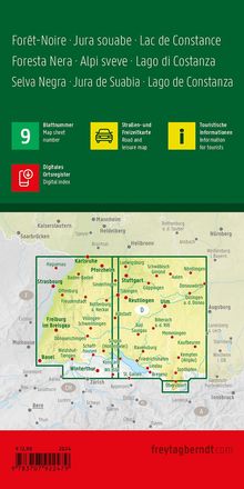 Schwarzwald - Schwäbische Alb - Bodensee, Straßen- und Freizeitkarte 1:150.000, freytag &amp; berndt, Karten