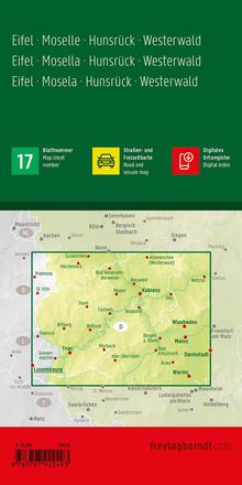 Eifel - Mosel - Hunsrück - Westerwald, Straßen- und Freizeitkarte 1:150.000, freytag &amp; berndt, Karten