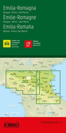 Emilia-Romagna, Straßen- und Freizeitkarte 1:150.000, freytag &amp; berndt, Karten