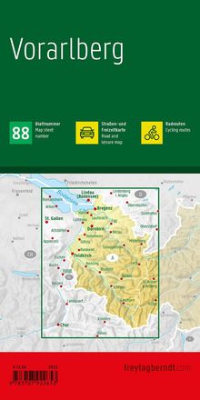Vorarlberg, Straßen- und Freizeitkarte 1:100.000, freytag &amp; berndt, Karten