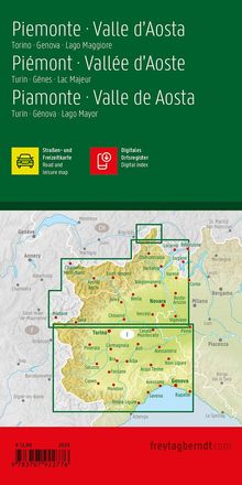 Piemont - Aostatal, Straßen- und Freizeitkarte 1:150.000, freytag &amp; berndt, Karten