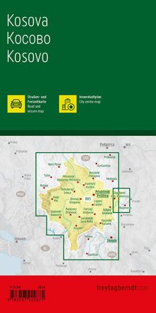 Kosovo, Straßen- und Freizeitkarte 1:150.000, freytag &amp; berndt, Karten