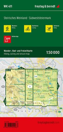 Steirisches Weinland, Wander-, Rad- und Freizeitkarte 1:50.000, freytag &amp; berndt, WK 411, Karten