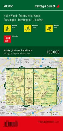 Hohe Wand - Gutensteiner Alpen, Wander-, Rad- und Freizeitkarte 1:50.000, freytag &amp; berndt, WK 012, Karten