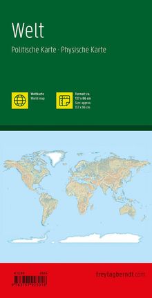 Weltkarte, politisch - physisch, 1:20.000.000, gefaltet, freytag &amp; berndt, Karten
