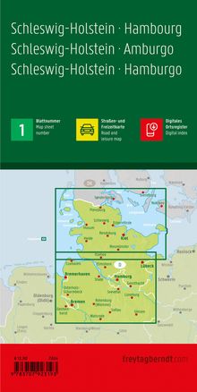 Schleswig-Holstein - Hamburg, Straßen- und Freizeitkarte 1:150.000, freytag &amp; berndt, Karten