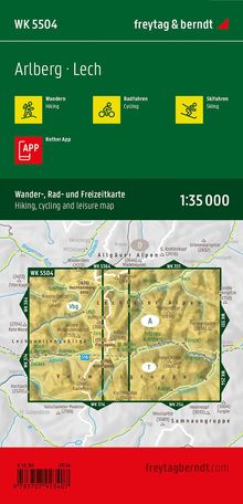 Arlberg, Wander-, Rad- und Freizeitkarte 1:35.000, freytag &amp; berndt, WK 5504, Karten