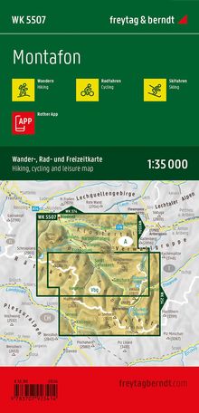 Montafon, Wander-, Rad- und Freizeitkarte 1:35.000, freytag &amp; berndt, WK 5507, Karten