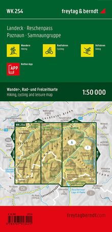 Landeck - Reschenpass, Wander-, Rad- und Freizeitkarte 1:50.000, freytag &amp; berndt, WK 254, Karten