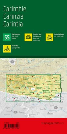 Kärnten, Straßen- und Freizeitkarte 1:150.000, freytag &amp; berndt, Karten