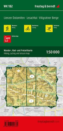 Lienzer Dolomiten, Wander-, Rad- und Freizeitkarte 1:50.000, freytag &amp; berndt, WK 182, Karten