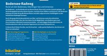 "Bodensee-Radweg: Rund um den Bodensee, Überlinger See und Untersee" steht oben. Karte zeigt Radroute, Logo unten.