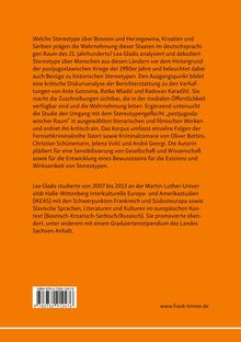 Orangefarbener Hintergrund mit Text über Stereotype in der Wahrnehmung von Bosnien und Herzegowina, Kroatien, Serbien.