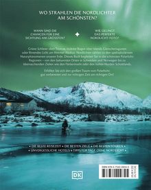 "Buchrücken mit Nordlicht-Thema, Bergen und einem Fotografen am Wasser vor schneebedeckten Bergen. DK-Logo vorhanden."