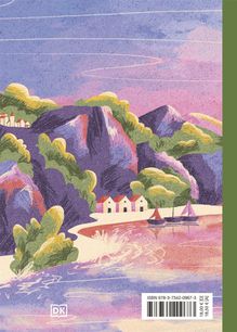 ISBN 978-3-7342-0967-3. Malerische Küstenlandschaft mit Booten, Hügeln, kleinen Häusern und Bäumen bei Sonnenuntergang.