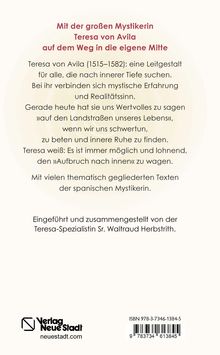 Text über Teresa von Avila und ihr Streben nach innerer Ruhe und Mystik. Eingeführt von Sr. Waltraud Herbstrith. Verlag-Logo unten.