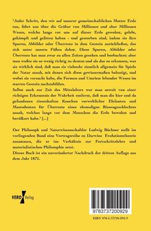 Zitat über die Spuren vergangener Wesen in Gestein. Text über Buchinhalte von Ludwig Büchner, Evolution und Philosophie.