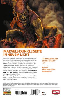 MARVELS DUNKLE SEITE IN NEUEM LICHT. Ein grünlicher Kobold mit roter Kleidung grinst bedrohlich, umgeben von Rauch.