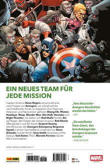 Ein neues Team für jede Mission. Helden wie Captain America kämpfen gegen Affen mit roten Augen. Logo von Marvel ist sichtbar.