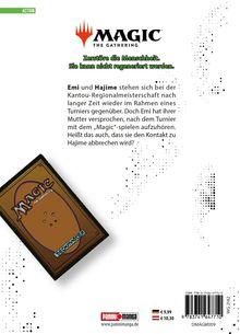 Logo „Magic: The Gathering“. Text: „Zerstöre die Menschheit. Sie kann nicht regeneriert werden.“ Emi und Hajime stehen im Fokus.
