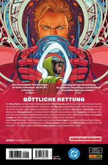 „GÖTTLICHE RETTUNG“ ist der Titel. Zwei Figuren, eine mit rötlichen Roboterhänden und stechenden blauen Augen, die eine Kugel halten.