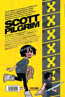 "Scott Pilgrim ist die Vorlage zur Netflix-Serie", oben. Illustration zweier Comicfiguren, eine springt, die andere hält ein Schwert.