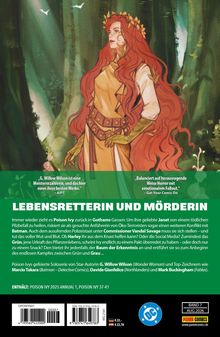 Texte: „G. Willow Wilson ist eine Meistererzählerin“, „LEBENSRETTERIN UND MÖRDERIN“. Illustration von Frau mit roten Haaren im Wald.