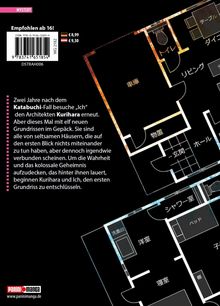 Text: "Empfohlen ab 16!", Preisangaben, ISBN. Schwarz-weiße Grundrisse von Räumen mit japanischen Beschriftungen.