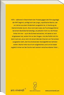 Text beschreibt Marlons Flucht nach einem Banküberfall, verfolgt von Polizei und Schwerverbrechern. Unten: "ars vivendi".