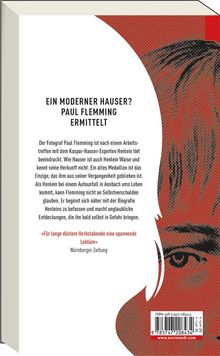 Ein modernes Buchcover mit Text: "Ein moderner Hauser? Paul Flemming ermittelt." Ein Auge ist in Rot- und Schwarztönen illustriert.