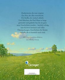 Zauberworte, die man vergisst. Landschaft mit Wiese, blauem Himmel, wenigen Wolken, Baum; Oetinger-Logo unten.
