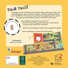 "Tuck Tuck! Schnapp dir den Traktor und tuckere über Feldwege, Äcker und Pferdekoppeln. Riesengroß: über 60 x 80 cm. Oetinger."