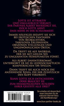 Texte: Lotte erlebt erotische Fantasien und Abenteuer mit Albert, Andreas und Xenia. Eine Frau im Körperbett ist an einer Wand gefesselt.