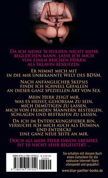 Texte: Geschichte über Schulden durch BDSM, Gehorsam, Demütigung, neue Entdeckungen. Bild: Frau in Dessous, Ketten. Erotische Szene.