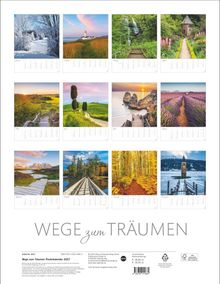 "Wege zum Träumen" über Landschaftsfotos. Januar bis Dezember zeigen malerische Szenen. Artikel-Nr. 2012.