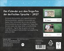 Der Kalender aus dem Irrgarten der deutschen Sprache – 2027. Amüsante Wortverdreher und Rechtschreibfehler.