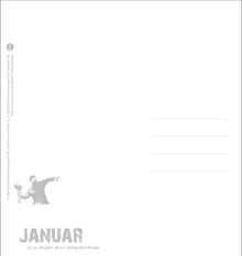 JANUAR. 01.01. Neujahr, 06.01. Heilige Drei Könige. Person mit ausgestrecktem Arm links unten.