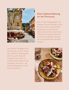 Eine Liebeserklärung an die Provence. Zwei Bilder: eine südfranzösische Gasse und ein Gericht mit Feigen.